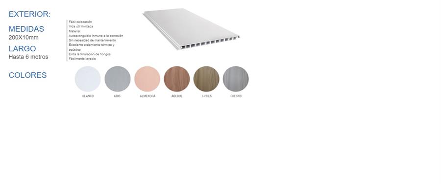Cielorraso PVC Blanco 8x250x5500