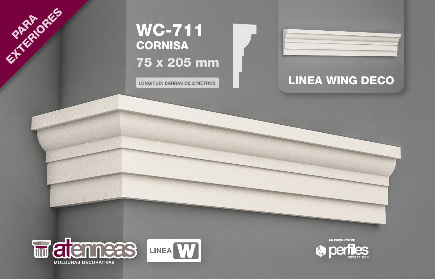 Moldura Exterior WC-711 (75x205x2000)