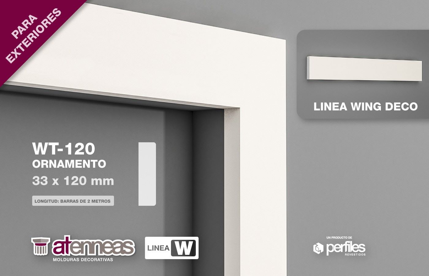 Moldura Exterior WT-120 (33x120x2000)
